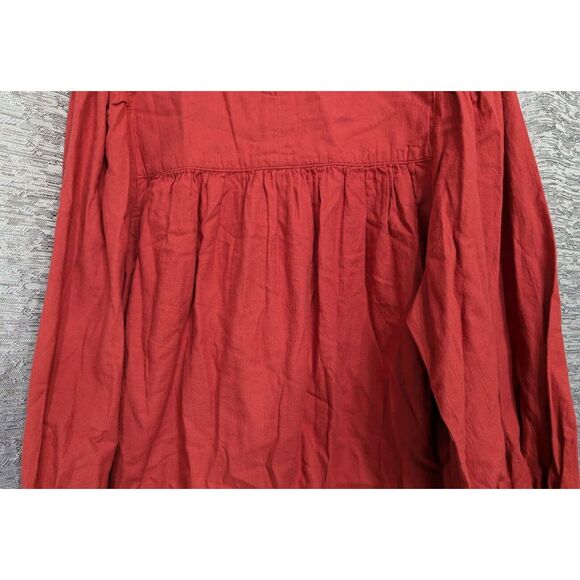 Ana Peasant Style Long Sleeve 100% Cotton Shirt Women's 1X Plus Burnt Orange NWT - Picture 7 of 10